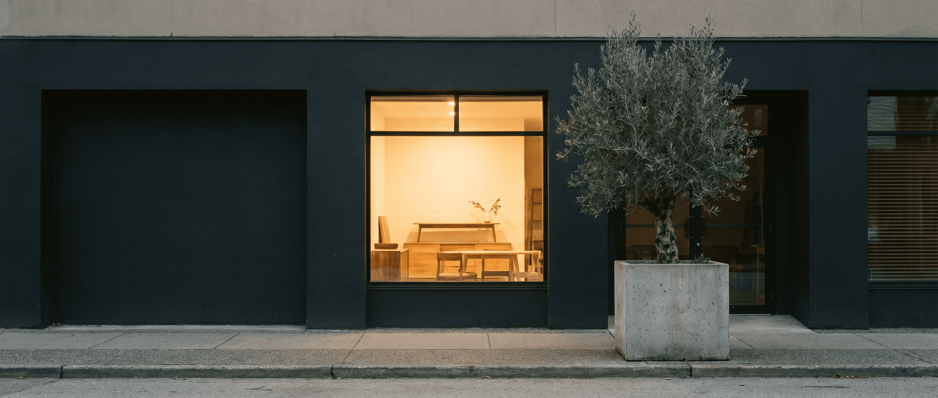 The Atelier showroom storefront on East 7th Avenue